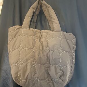 Quilted Gray Tote Bag